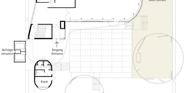 Tagungshotels - Flair: futuristisch - Mödling - Grundriss der neuen Eventlocation und Hochzeitslocation MQ Libelle im Museumsquartier Wien - MQ Libelle