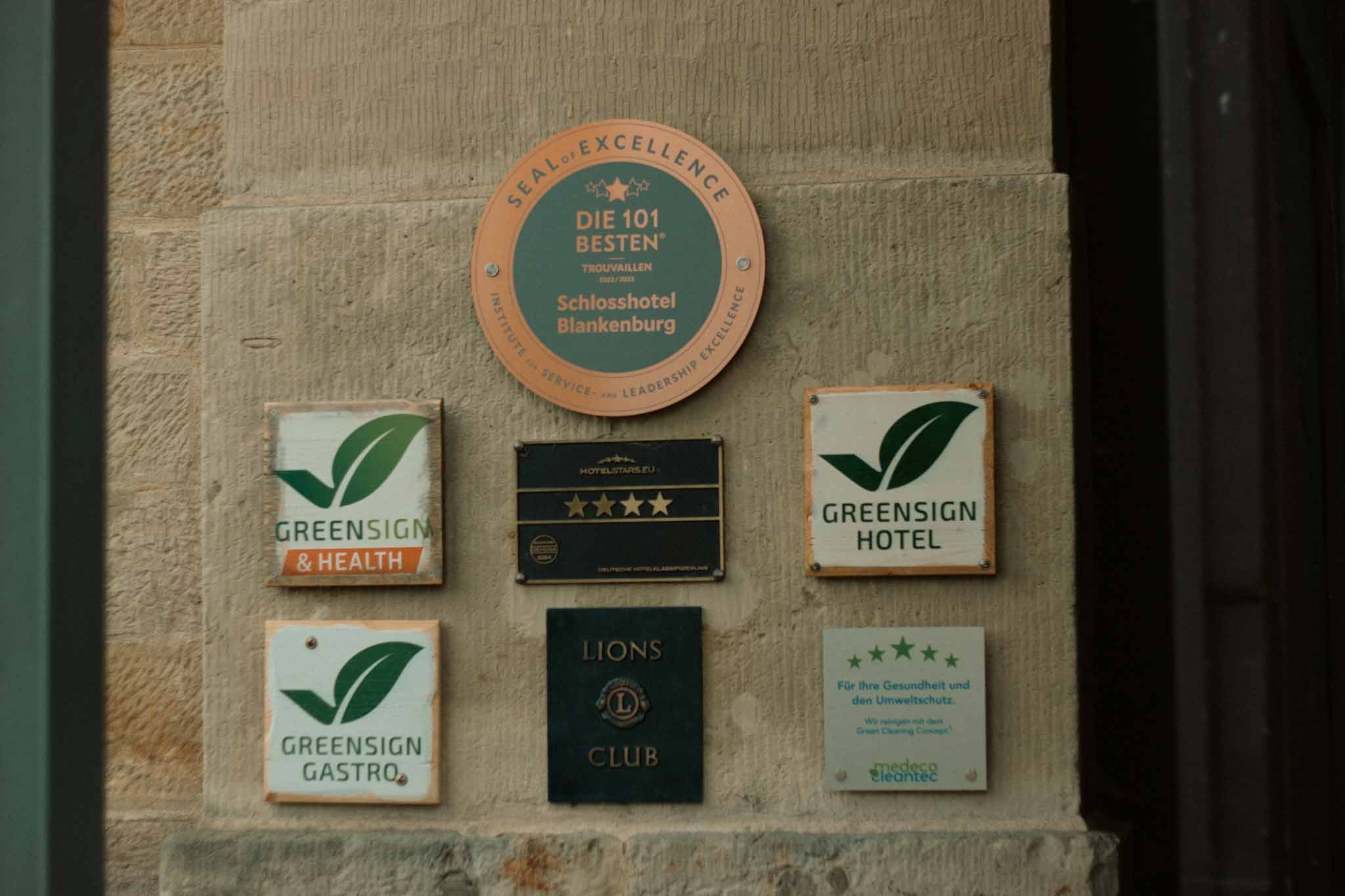 Seminarraum: Auszeichnungen - Schlosshotel Blankenburg