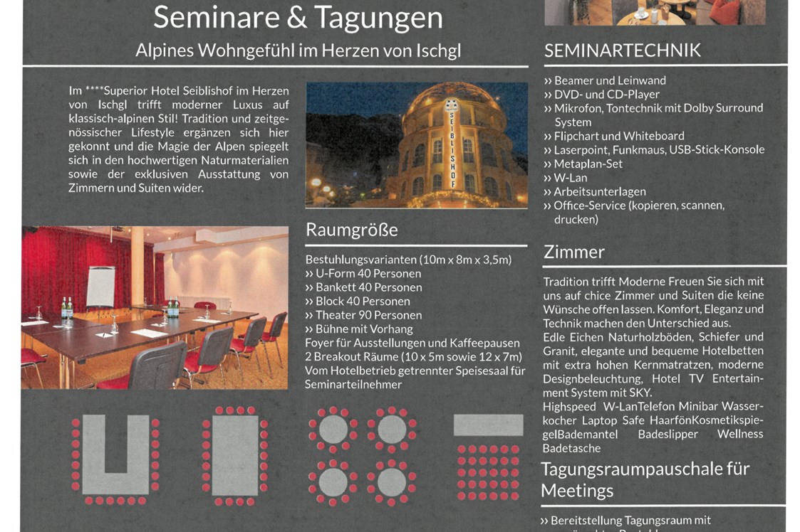 Seminarraum: Hotel Seiblishof Superior Ischgl