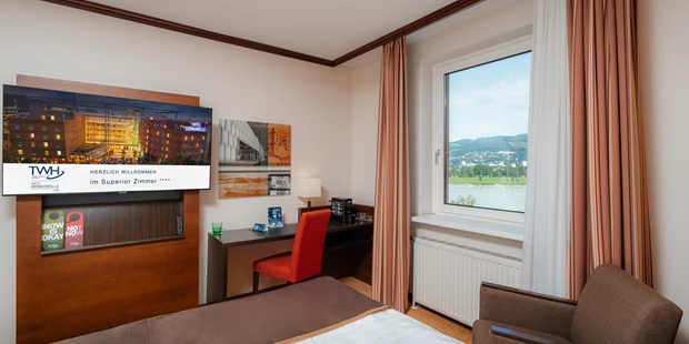 Tagungshotels - Mühlviertel - Superior Zimmer im Hotel Donauwelle - herrlich übernachten mit Donaublick - Hotel Donauwelle Linz