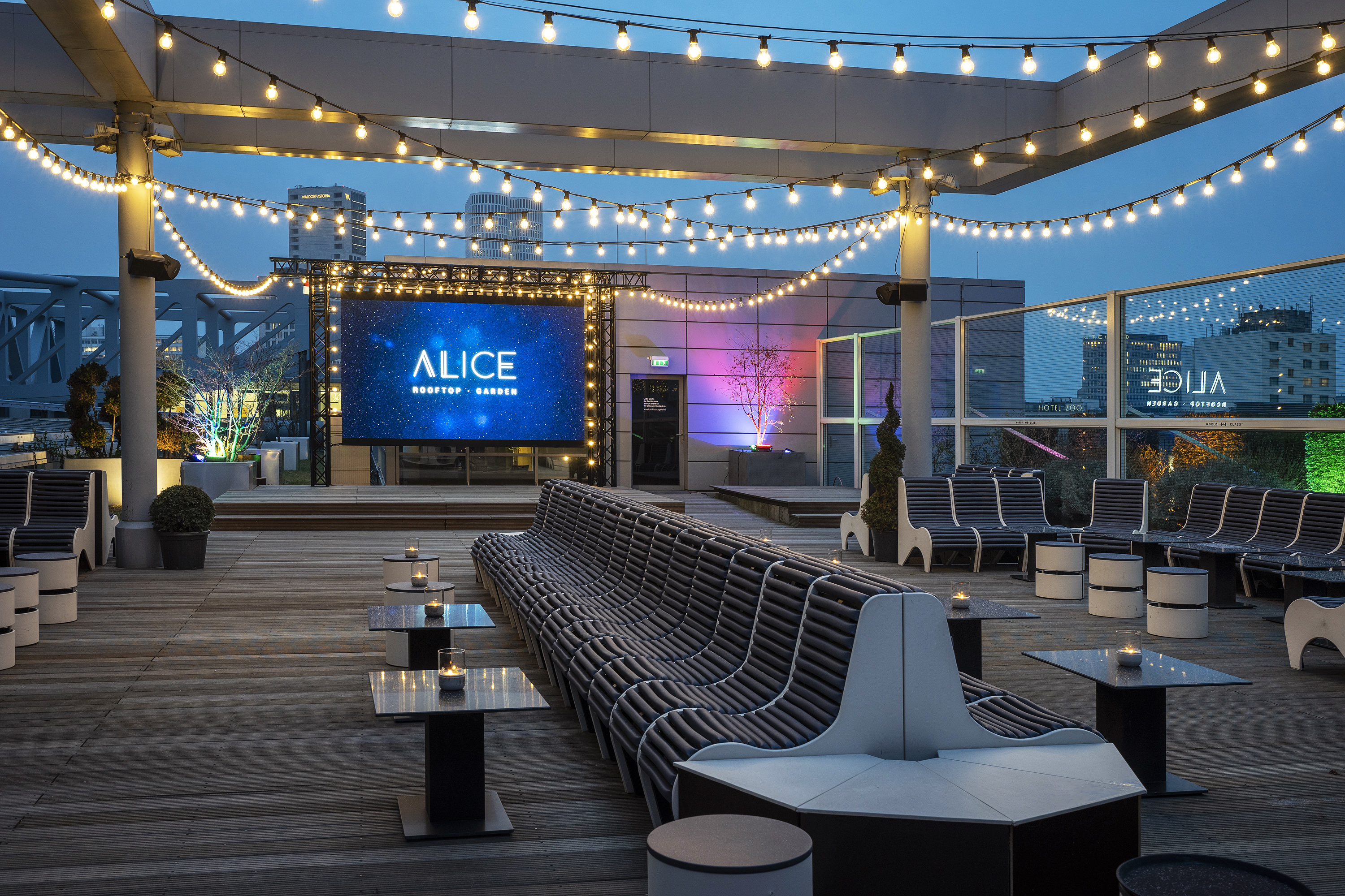 ALICE Rooftop & Garden Berlin Räume Außenbereich 300m2
