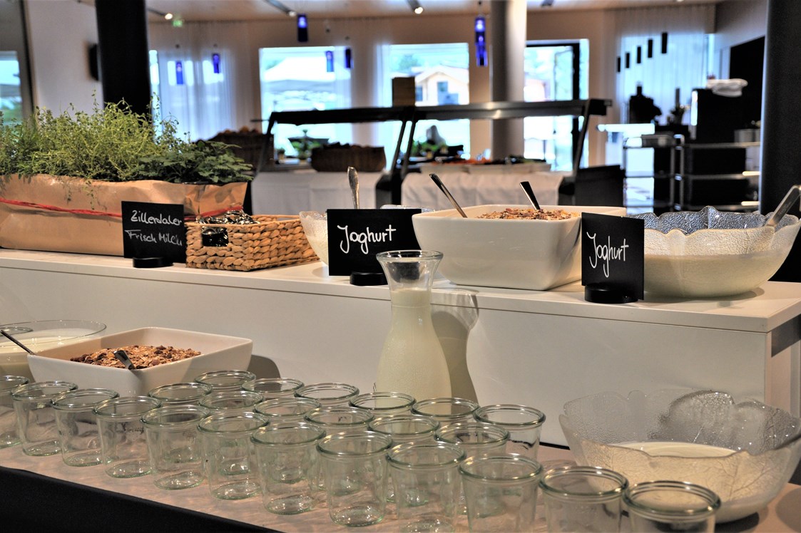 Seminarraum: Buffet für DIY-Joghurt mit verschiedenen Früchten & Toppings
 - Europahaus.Mayrhofen