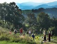Seminarraum: Unser Grundstück am Rande der Alpen - Ausblick in die Bucklige Welt - Retreathaus Kloster NaturSinne