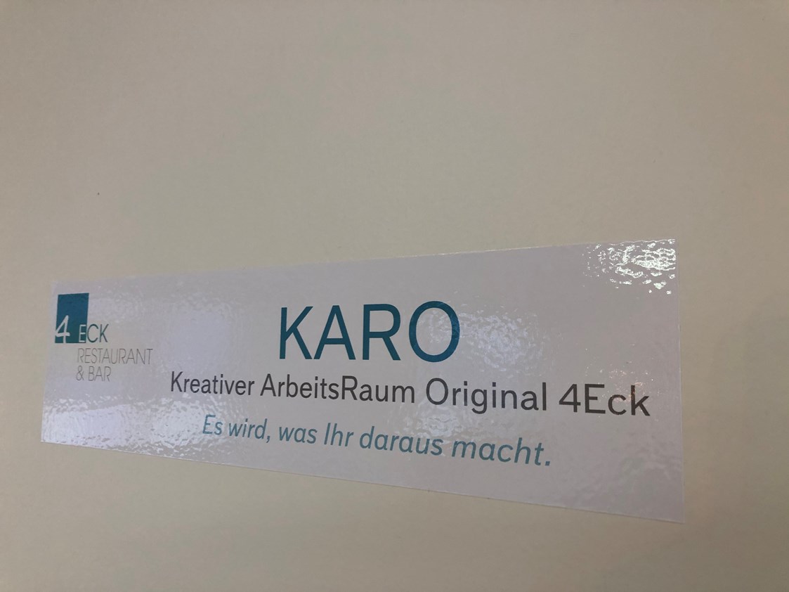 Seminarraum: Tagungsraum KARO im Restaurant 4Eck Garmisch-Partenkirchen - Eventraum KARO